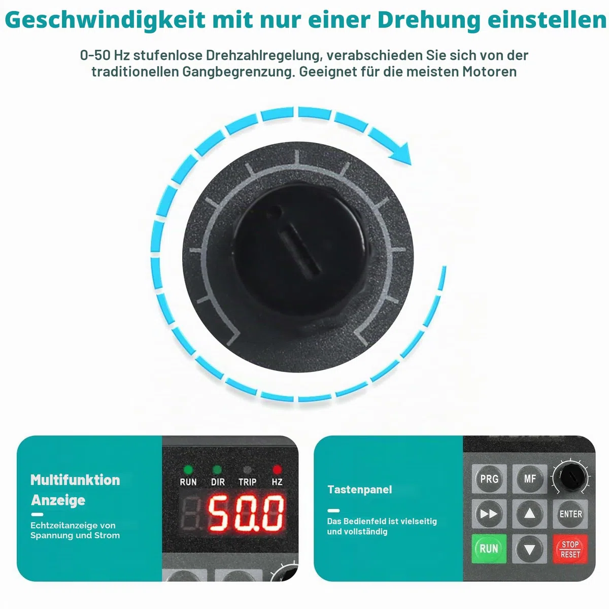 Frequenzumrichter 220V 2,2KW Variateur de Fréquence Drehzahlregler Einphasiger 220-V-Eingang Dreiphasiger VFD Antriebsumrichter für Ventilatoren, Wasserpumpen, CNC-Werkzeugmaschinen