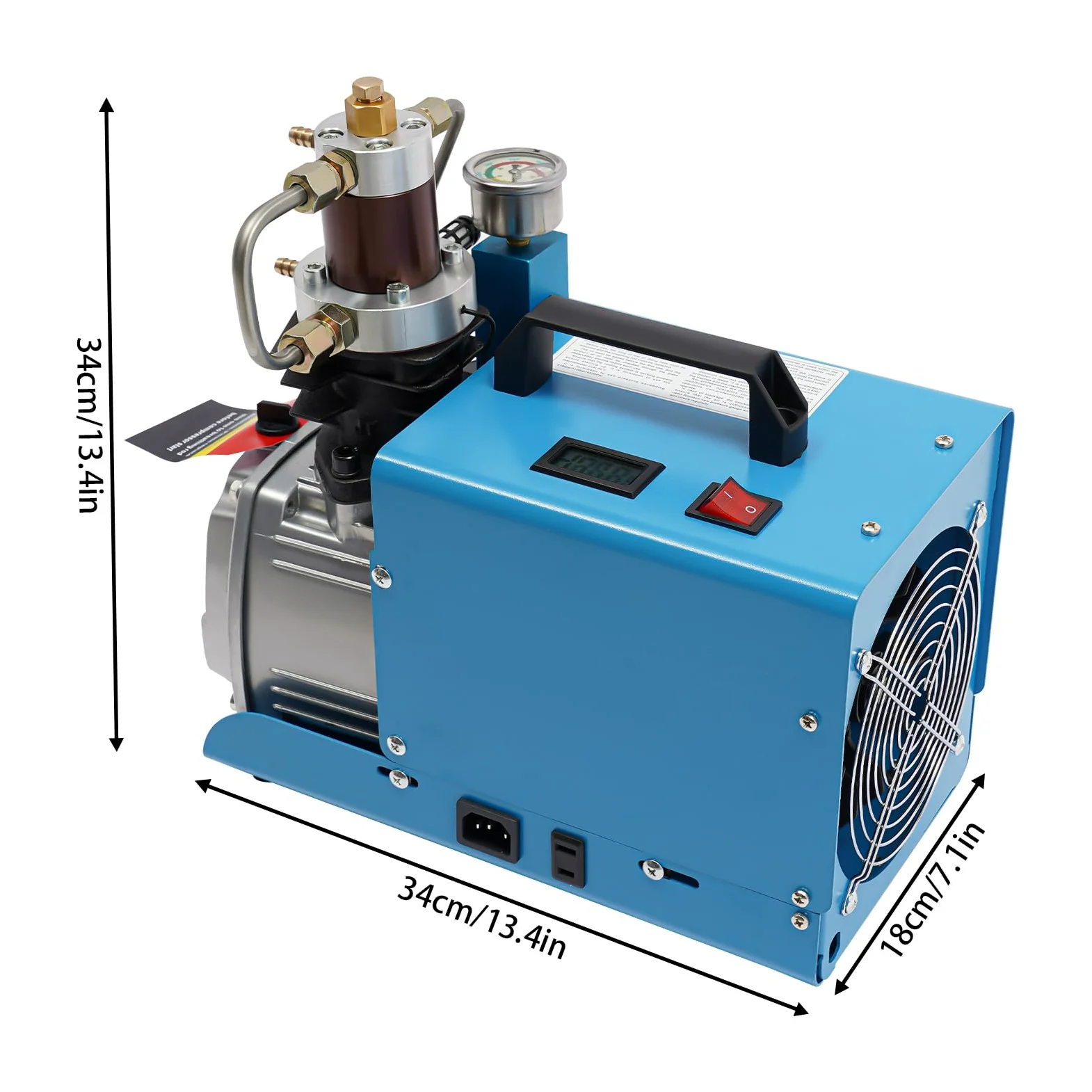 PCP Kompressor 300Bar 230V 1800W Luftkompressor Hochdruck Druckluftpumpe 2800U/min 100L/min Wasser-Öl-Abscheider 2-Stufig-Kompression Wasser-&Luftkühlung für PCP-Gewehr Druckluftpistole Tauchflasche