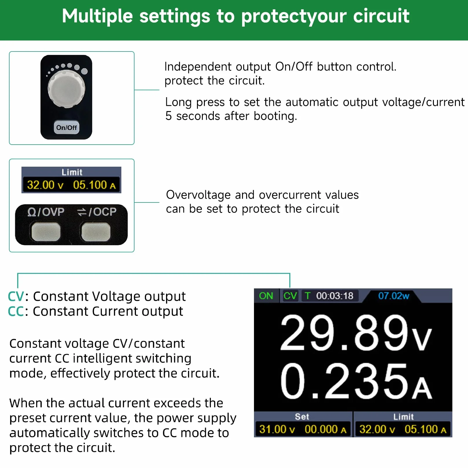 OWON Labornetzteil (0-60V,0-10A), SPM6103 2-in-1 DC Netzteil und Multimeter, Programmierbares DC Labornetzteil mit 300W Ausgangsleistung 2.8-Zoll LCD Display, 4 1/2 Digital Multimeter