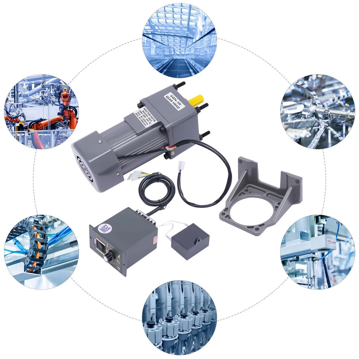 Elektromotor Einstellbarer Geschwindigkeit 220V 250W AC Gear Motor Elektromotor Getriebemotor mit Drehzahlregler 0-270 RPM