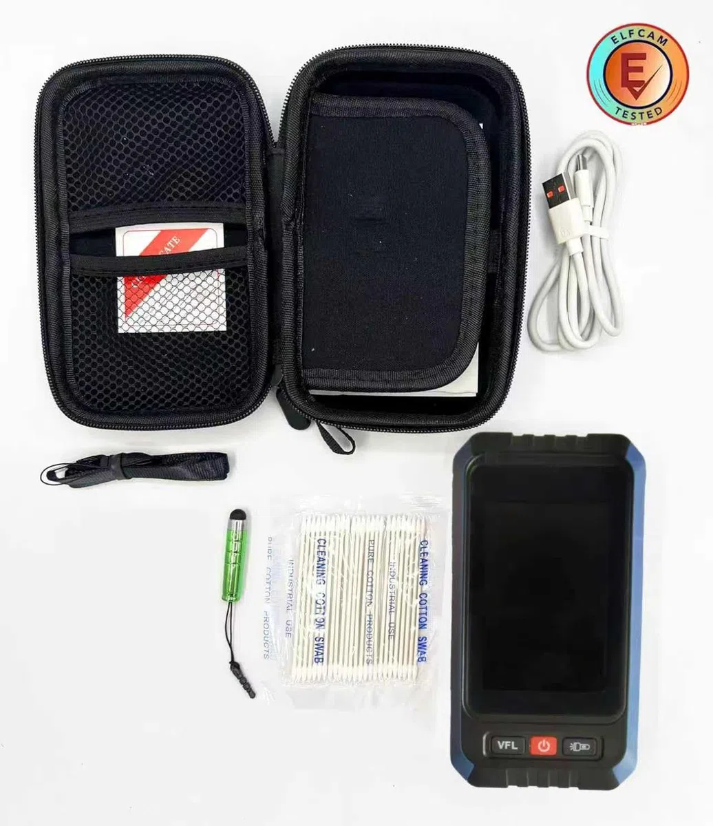 Elfcam - Mini OTDR Monomode ELF-2900, für Online-Test 1270nm/1310nm/1550nm/1490nm/1577nm XGS-PON, 22dB/20dB, bis 60km, mit Photometer, optisches Multimeter und VFL