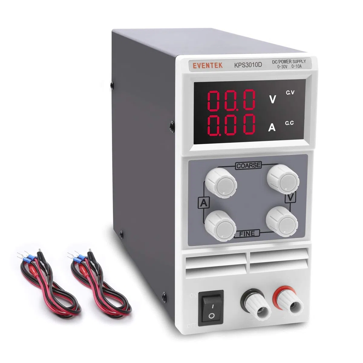 Labornetzgerät, Eventek 0-30V 0-10A DC Netzgerät Regelbar Stabilisiert Digitalanzeige Labornetzteil Netzteil Strommessgeräte