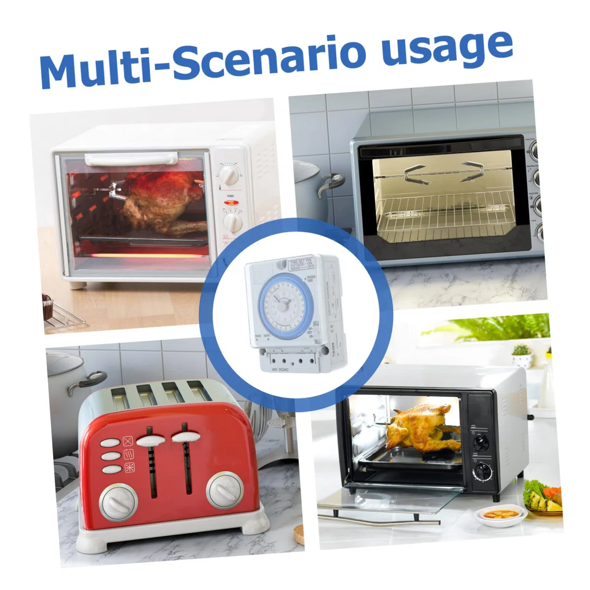 Mechanischer Timer mit Zeitschaltuhr, Pc, Weiß, Einfach zu Bedienen | Backen und Eierkochen, Mechanischer Countdown Timer, Einfache Bedienung Zufälliger Stil