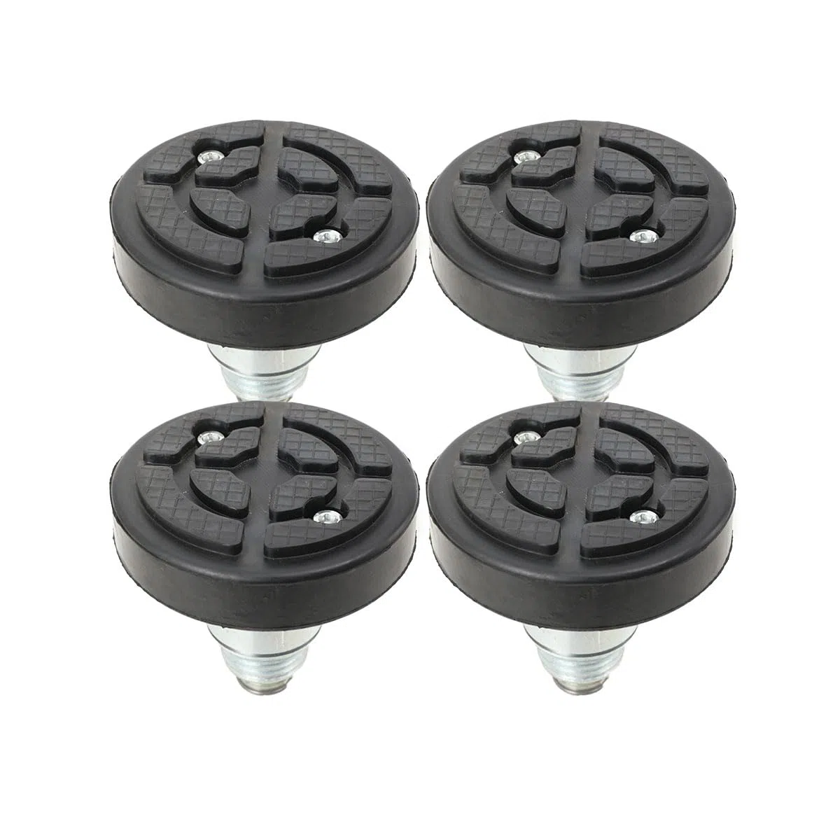 4 Stück Universelle wagenheber Gummiauflage rutschfest Gummipad Gummiteller Drehteller Tragarmteller für Hebebühne Ausdrehbar Aufnahme Ø50mm