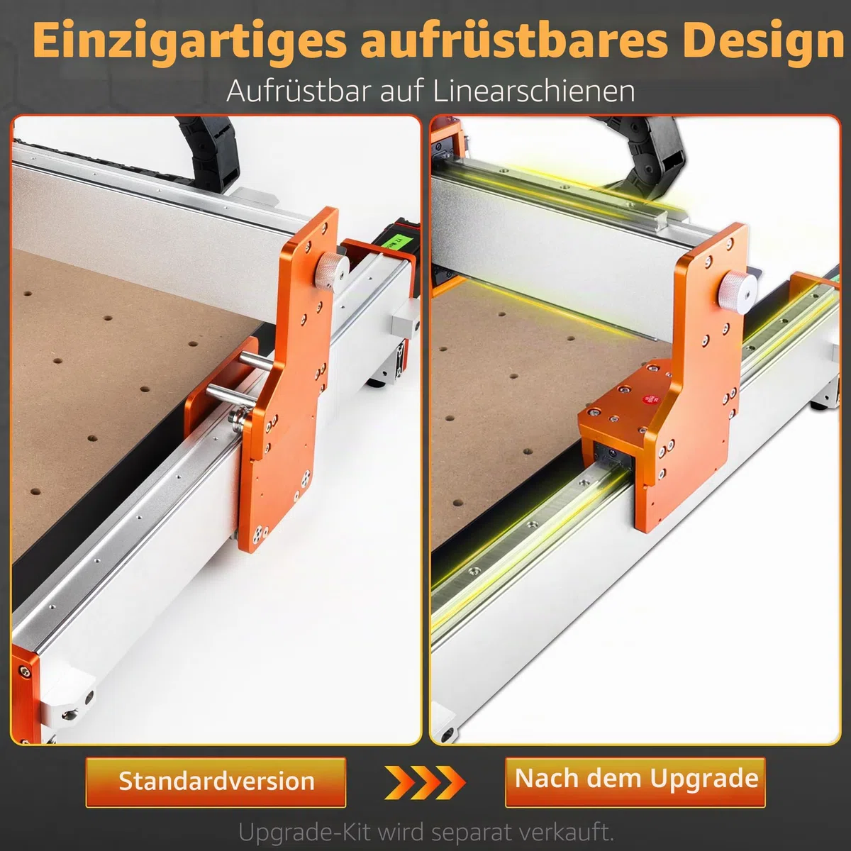 FoxAlien CNC Fräsmaschine XE-PRO mit Kugelumlaufspindeln, 400W Spindel 3-Achsen Graviermaschine für Holz-Aluminium-Schneiden Aufrüstbar auf Linearschienen(220V)