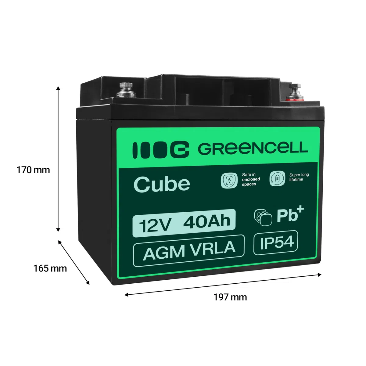 Green Cell AGM 12V 40Ah Akku VRLA Blei-Batterie Bleiakku Ersatzakku Gelakku Akkubatterie Zyklenfest Unbemann Caravan Photovoltaik Rollstuhl Solarspeicher Solarbatterie Solarpanel Wohnwagen