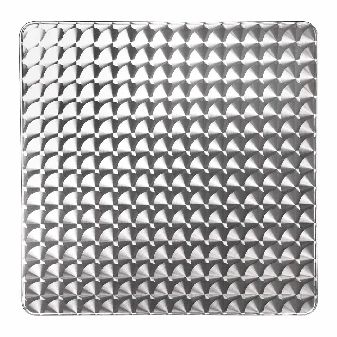 Bolero Edelstahl- und Aluminium-Quadrat-Bistrotisch 600 mm, Grau, Aluminiumrahmen & Edelstahlplatte, Größe: 720(H) x 600(B) x 600(T) mm, Gummifüße, Tisch für drinnen & draußen, flach verpackt, U427