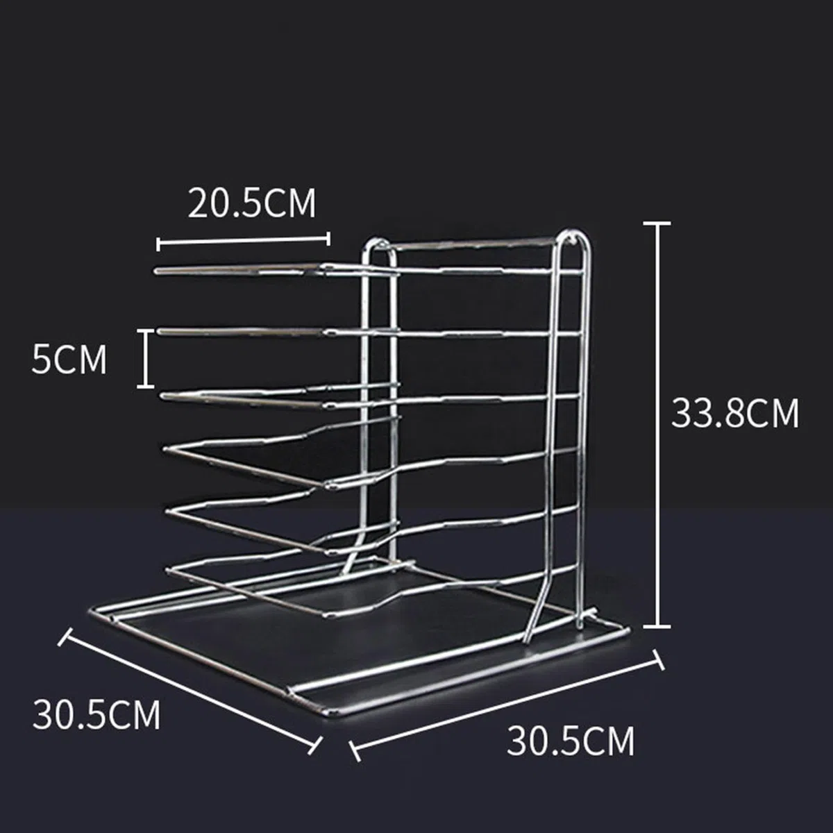 Milageto Pizza Rack Ständer, Kühlregal, Mehrzweck-Lagerregal Pizzaständer Küche Organisation Regal für Pizzerien, Picknicks, Camping, Party, Hotel, 6 Schichten