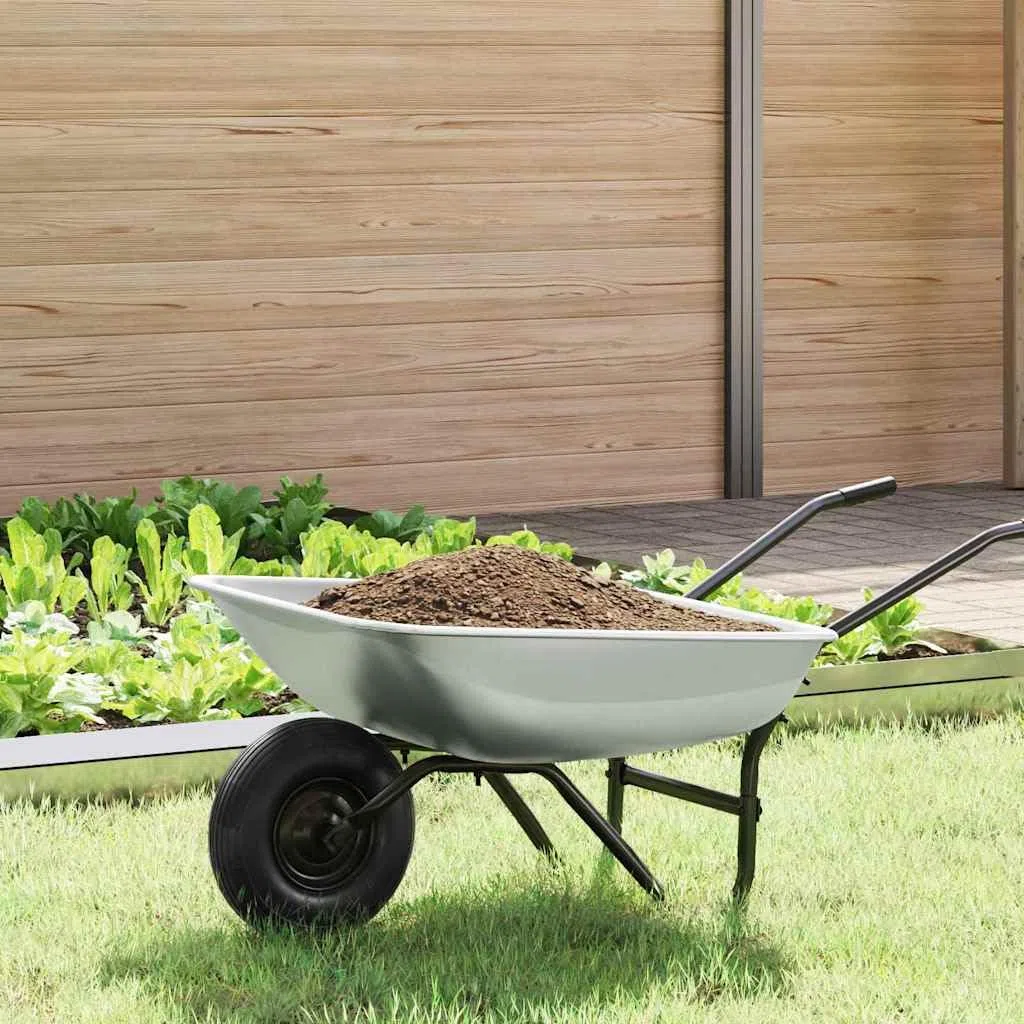 Metall Schubkarren Tray Silber 80 x 60 x 25 cm Stahl Schubkarrenschaufel Ersatz für Gartenarbeit