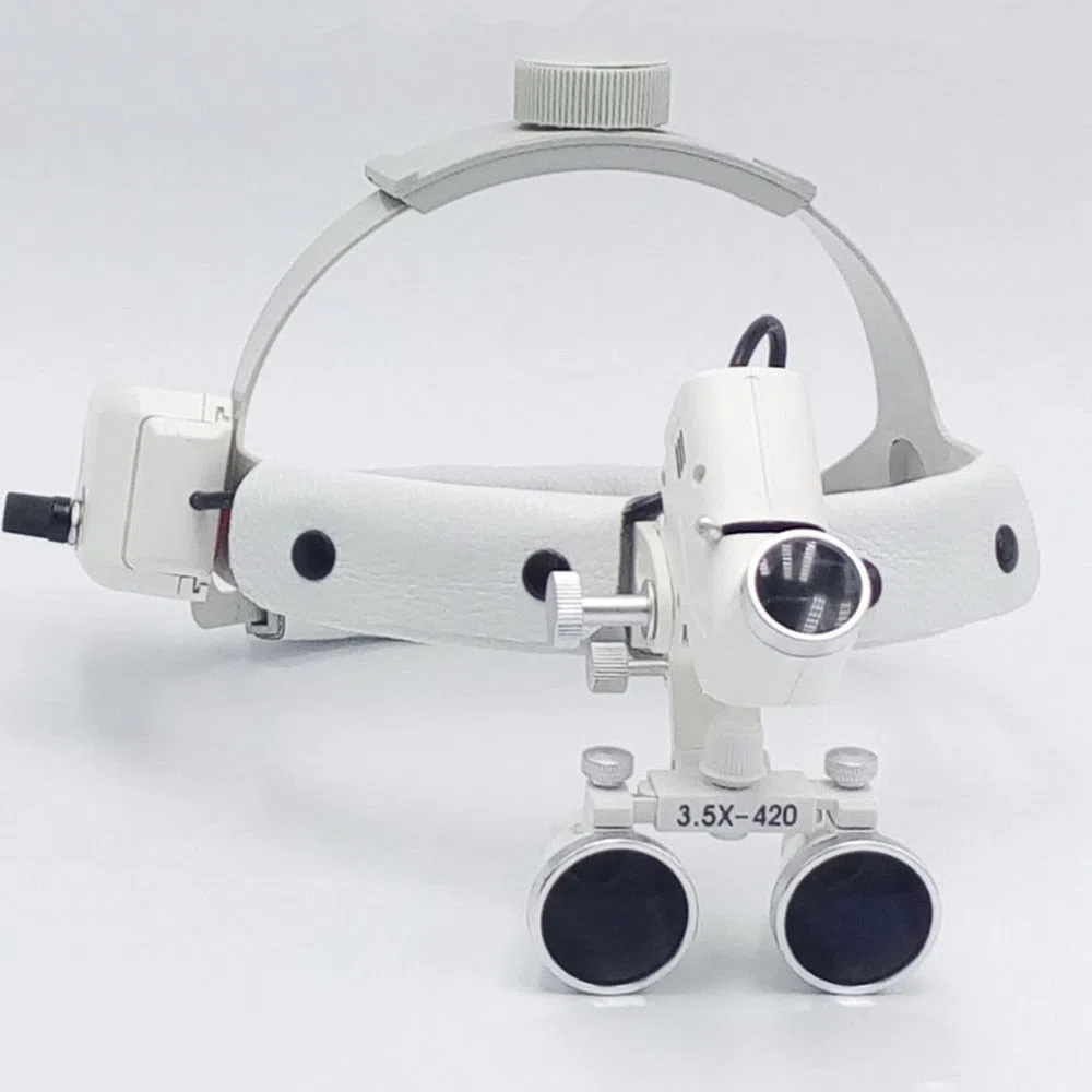 bonew-Oral Dental Fernglas Lupen Chirurgischer Glas Lupe + LED Scheinwerfer 3,5 x 280–380 mm