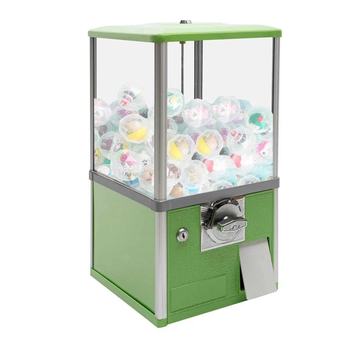 Verkaufsautomat, Süßigkeitenautomat, kommerzieller Kaugummiautomat, Stabiler Verkaufsautomatenspender für Supermarkt, Park, Spielplatz, Urlaub,Green