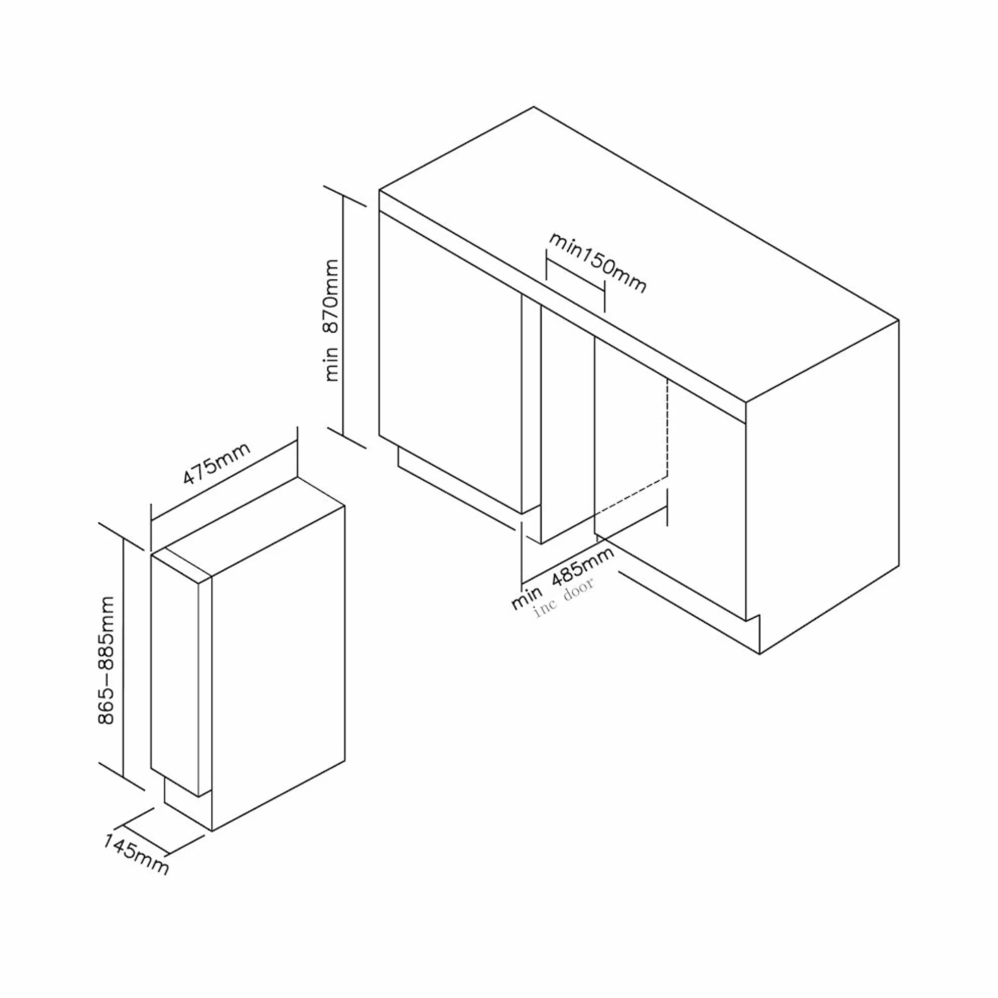 CANDY Cave a vin de service encastrable CCVB 15/1 - 7 bouteilles - 39 dB - H 87 cm x L 20 cm