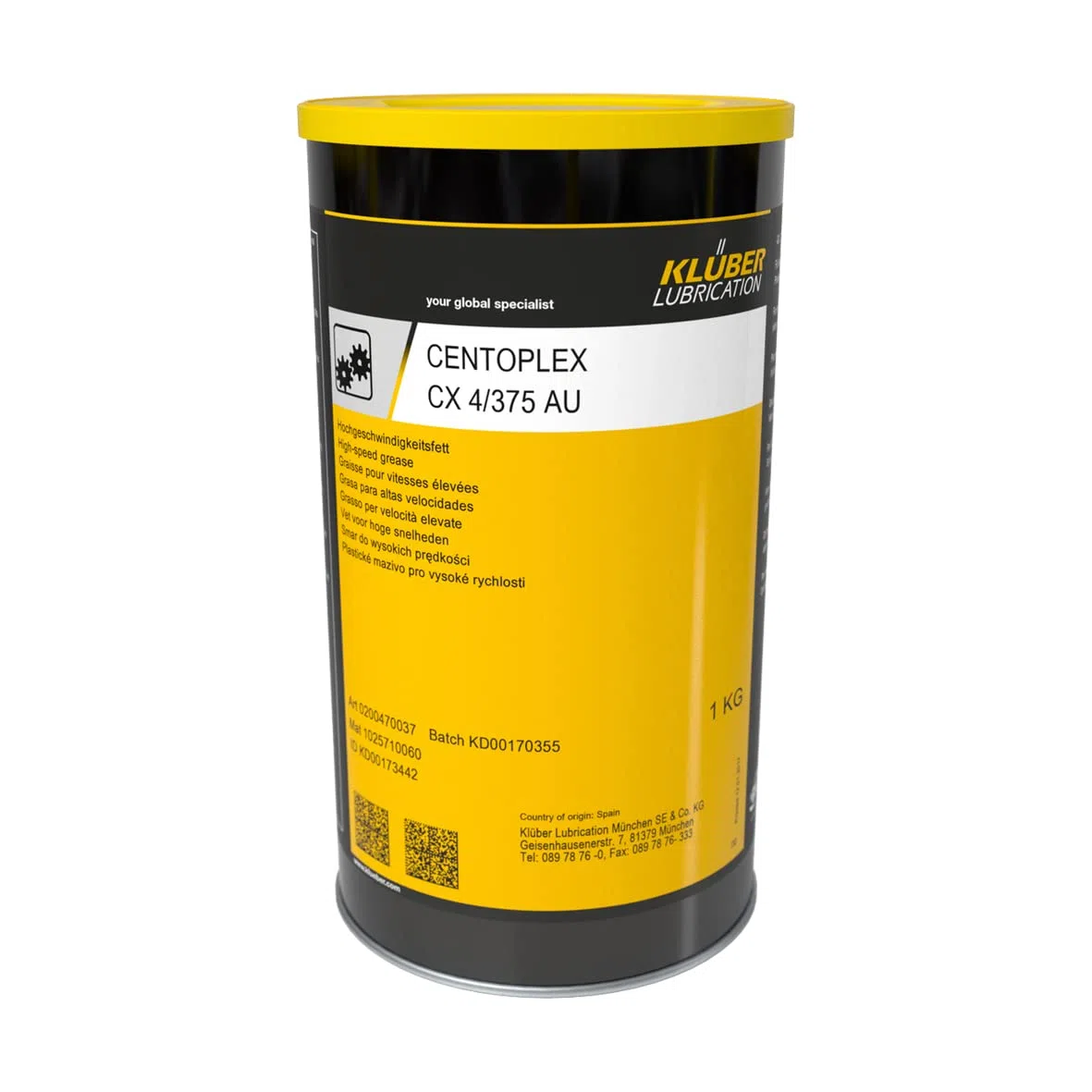 KLUBER - CENTOPLEX CX4/375 AU LATT.KG.1