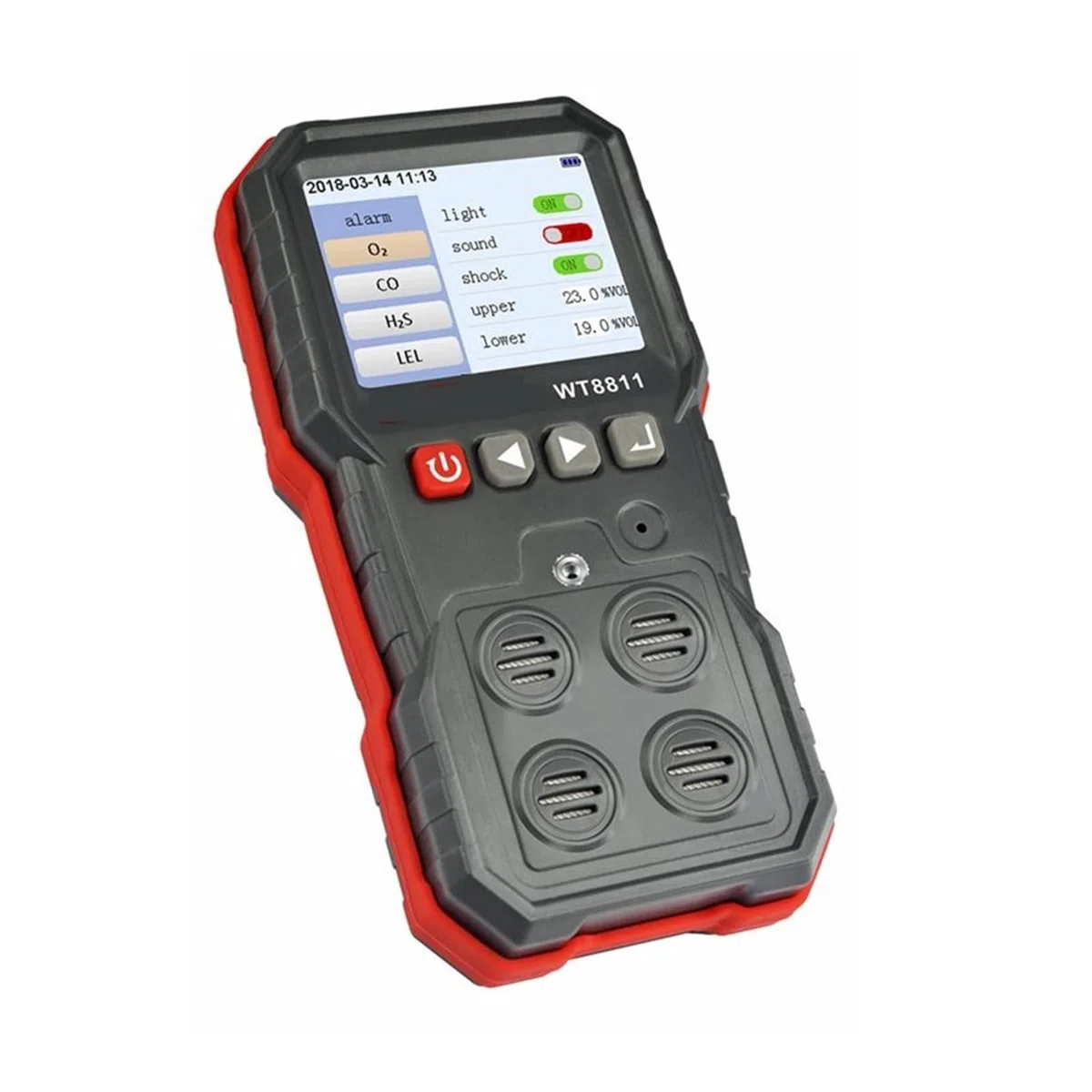 Gaswarngerät, Tragbarer Verbundgasdetektor CO-Monitor Kohlenmonoxid-Detektor Schwefelwasserstoff HS-Sauerstoff-Tester for brennbare Gase Akustischer Alarm