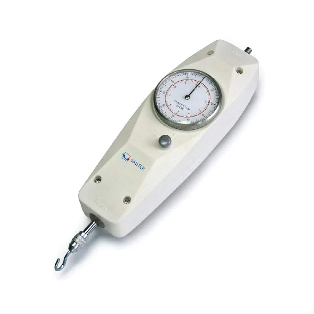 Sauter Mechanisches Kraftmessgerät FA (Messbereich max. 20 N, Ablesbarkeit 0,1 N, duale Skala Newton + KG, Peak-Hold-Funktion, Nullstellung per Knopfdruck) FA 20