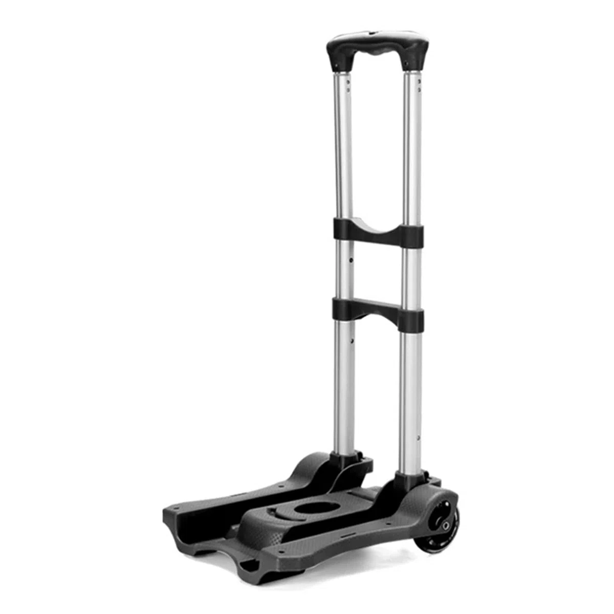 Faltbarer Trolley, Sackkarre, schwarz, klein, leicht, tragbar, Teleskop, Rucksack, Gepäck, Reisen, Umzug, Einkaufen (Schwarz 01)