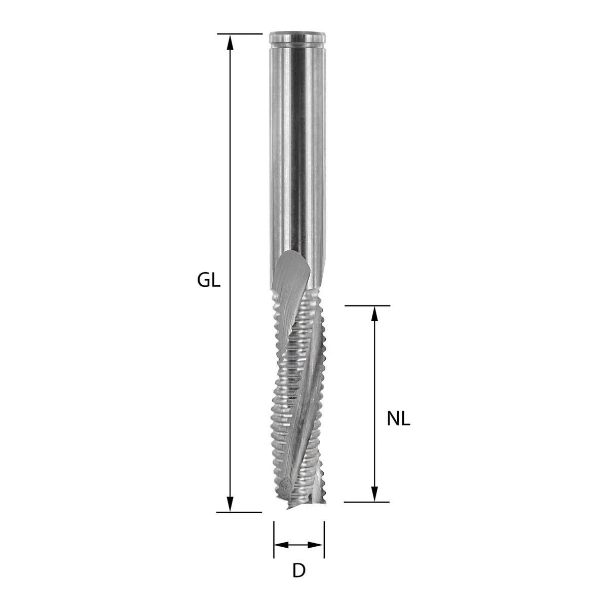 ENT 20703 Schruppfräser VHW, Durchmesser (D) 14 mm, NL 52 mm, Z3, GL 100 mm, Rechtslauf / positiv