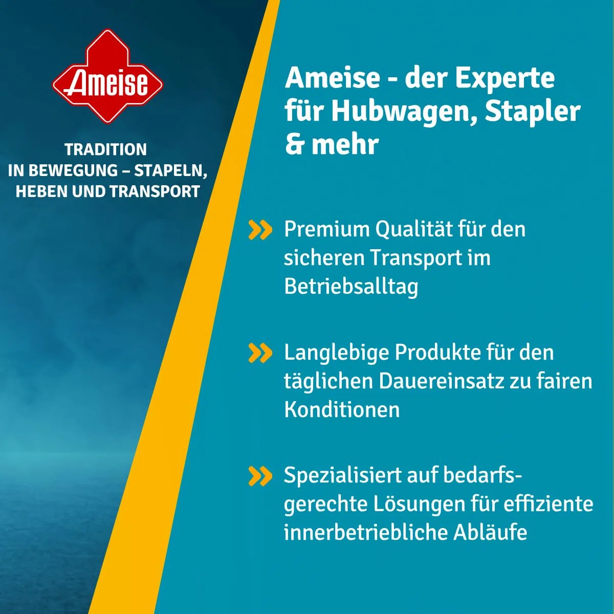 Ameise Hubwagen PTM lang | 3.500 kg Tragkraft | 2.000 mm Gabellänge | Lenkrad/Gabelrolle aus robustem Polyurethan | Tandem-Gabelrollen | Palettenhubwagen