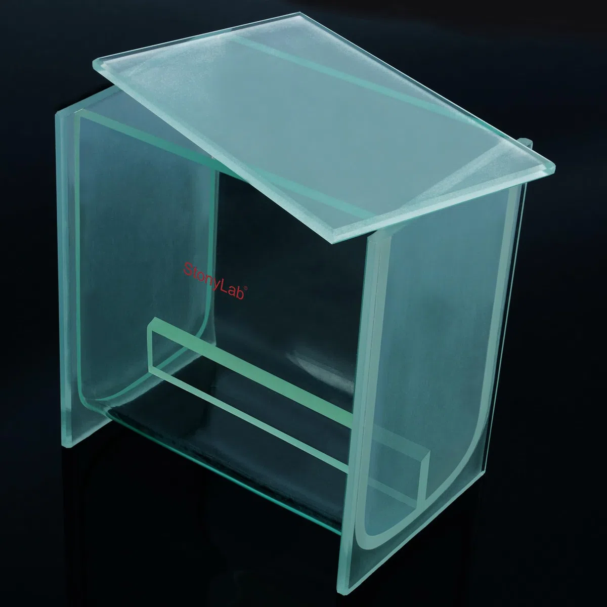 stonylab Glas Quadrat TLC Entwicklungstank, Schwerlast Borosilikat Chromatographie TLC Entwicklungskammer mit Deckel für Mehrfachplattenentwicklung, 100 x 100 mm