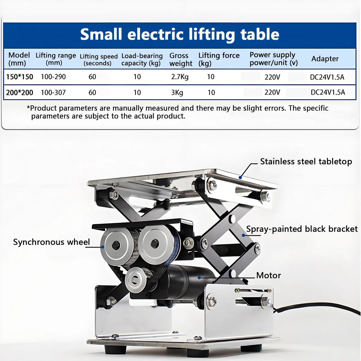 Labor Jack Stand Hebebühne, Edelstahl Elektrischer Tischlift für Physik Experimente, Wissenschaftliche Laborausrüstung für Forschung und Tests