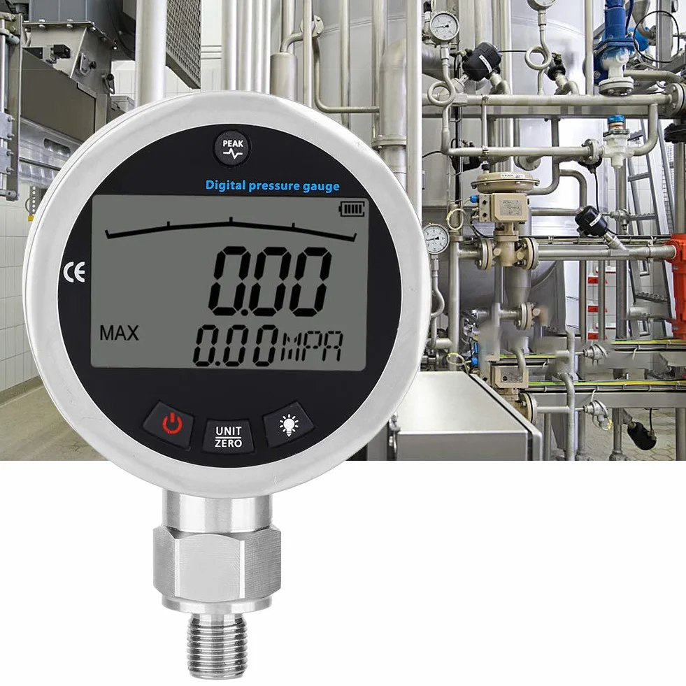 HG-806XB 3,15 0-5800 PSI Digitales Hydraulikmanometer G1/4 NPT-Anschluss Druckmanometer mit LCD-Display, 400BAR 0-40Mpa Digitales Manometer