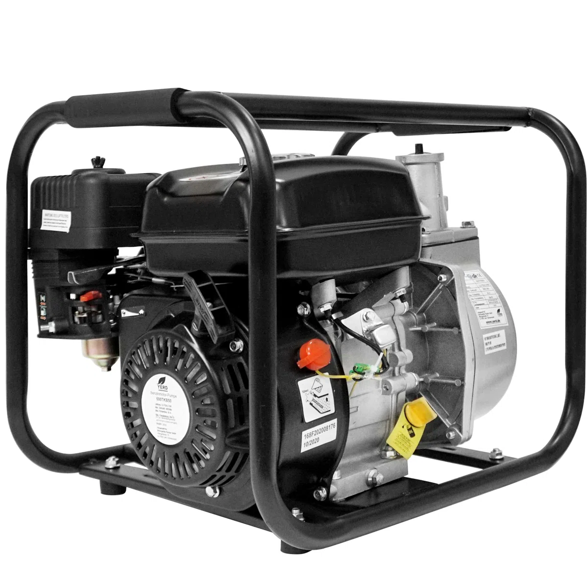 YERD Garten-Wasserpumpe mit 2" Zoll Anschluss, TKB50, 5,5 PS 4-Takt | OHV Motor, 30.000 l/h Födermenge, 30m Förderhöhe, Schlauchanschlüsse 2“