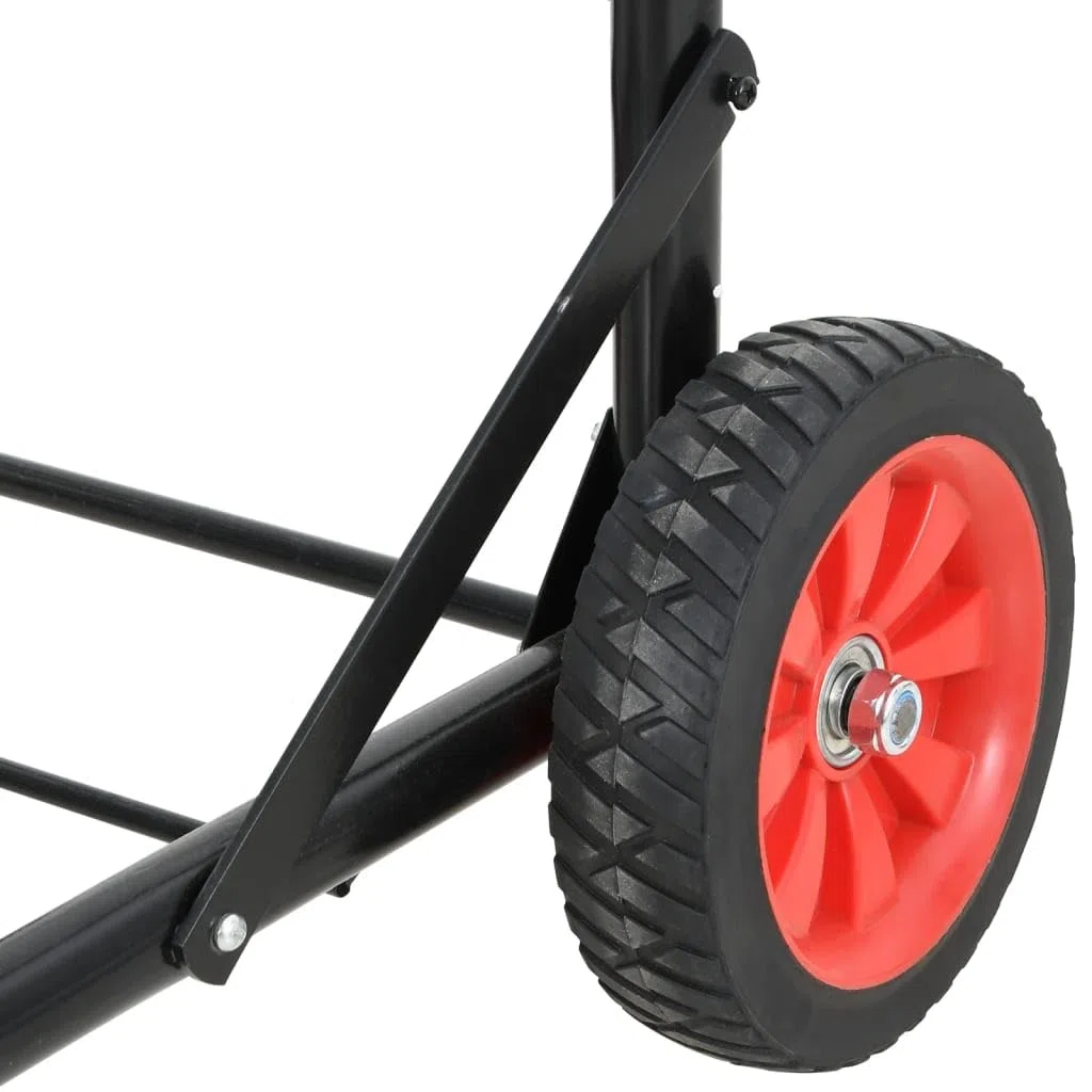 vidaXL Sattelwagen Klappbar Schwarz Stahl