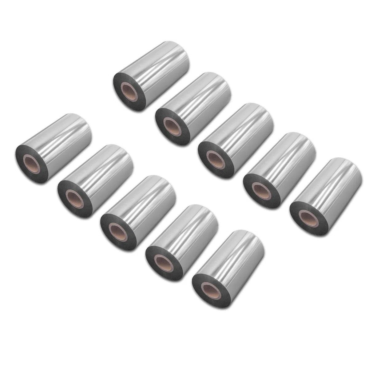 vhbw 10x Thermotransfer-Band kompatibel mit Datamax Honeywell H-4606, H-4408 Drucker Etikettendrucker, Wischfest, 110 mm x 300 m, Wachs Harz Schwarz