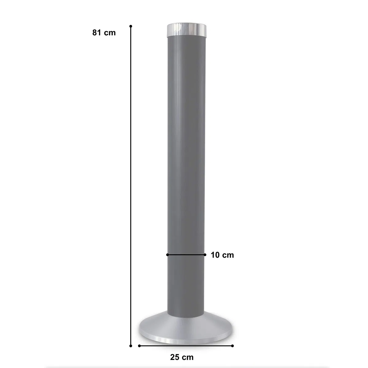 Aschenbecher Säule 81x25 cm, schwarz, Marke Szagato, Marke Szagato Made in Germany (Industrie Standaschenbecher modern Design Aschenbecher groß stehend aus ALU für innen und außen outdoor)