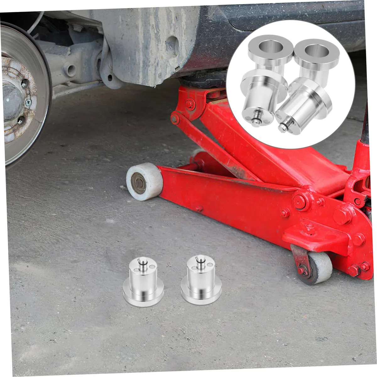4stücke Wagenheberaufnahmeadapter für Rangierwagenheber Hydraulikwagenheber Lkw und Pkw Ersatz-wagenheberaufnahme aus Aluminium Hebeplatte für Fahrzeuge und Suvs Zubehör für Wartun