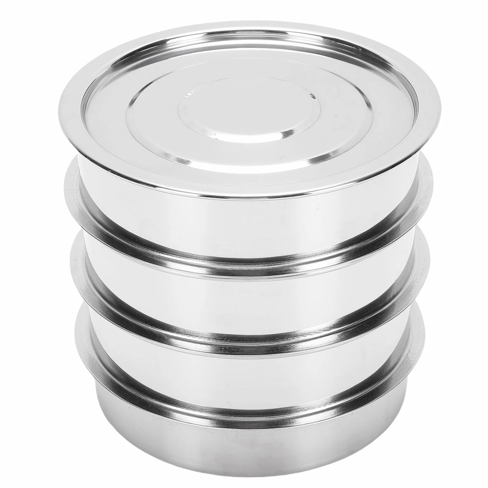 Edelstahl-Sprossenschalen-Set, 6,7 Zoll, Stapelbar, Sprossenzüchter, Netzkeimschale, Keimschale mit Drainagelöchern für Bohnen, Erbsen, Brokkoli, Weizen, Gras, Mikrogrün (4 Etagen)