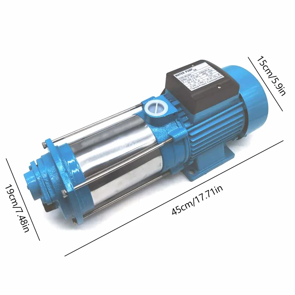 Mehrstufige Kreiselpumpe 4000L/H 1300/2200/2500W 2850U/min, 9.8 Bar Gartenpumpe Wasserpumpe Jetpumpe Druckverstärker für Hauswasserwerke, Haus und Garten, Wasserversorgung (1300, Watt)