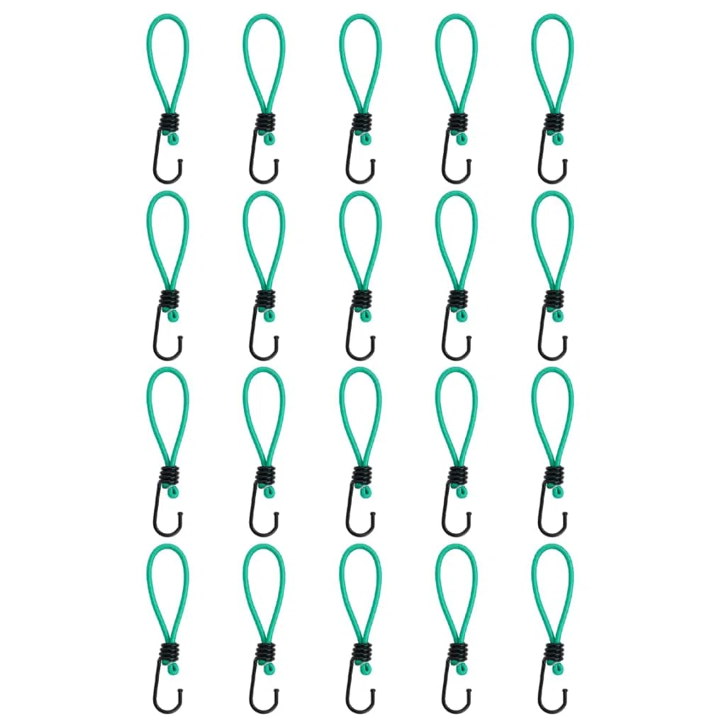 Spanngummis mit Haken 15 cm, 20 Stück, Polypropylen und Gummi Expanderschlingen für Gepäcknetz und Transportnetz, für Auto Kofferraum Organizer und Ladungssicherung