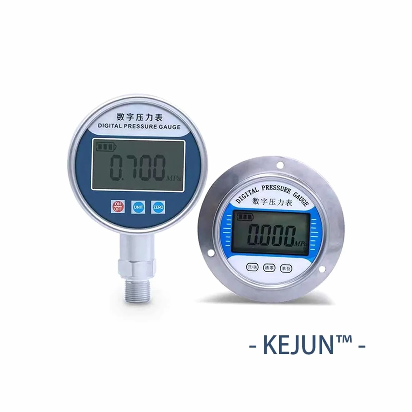 Druckregler, Elektronisches Manometer, 60-mm-Zifferblatt, LCD-Digitalanzeige, hydraulisches Vakuum-Unterdruckmessgerät, Wasser-Öl-Manometer(0-10Mpa)