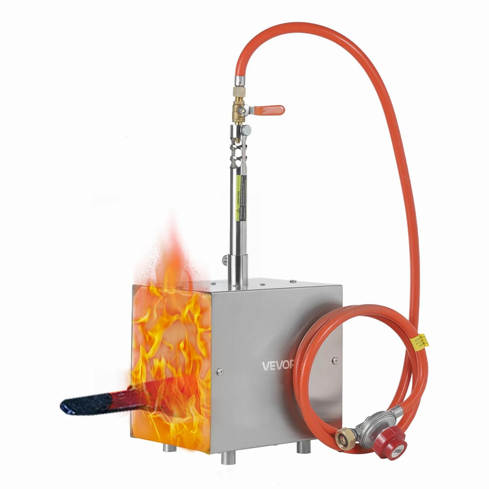 VEVOR Tragbares Propan-Gasschmiedegerät, Schmiedeofen mit 1 Brenner, zur Herstellung von Messern und Metallschmieden, Schmiedemessern, Schmiedemessern, max. 1427 °C, quadratische Form