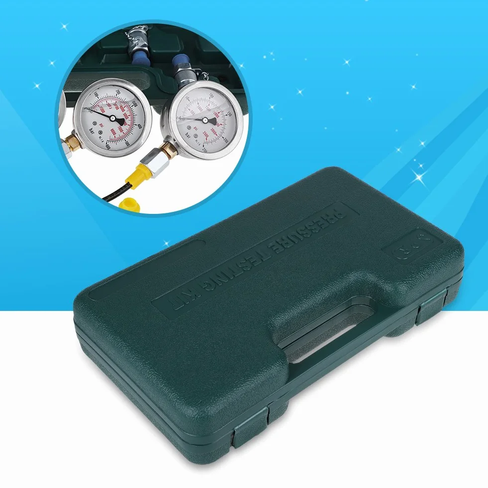 Hydraulik Manometer Kit, Bagger-Teile Hydraulisches Prüfgerät-Drucktest-Kit mit Schlauchkupplung und Messgerät für Bagger-Baumaschinen