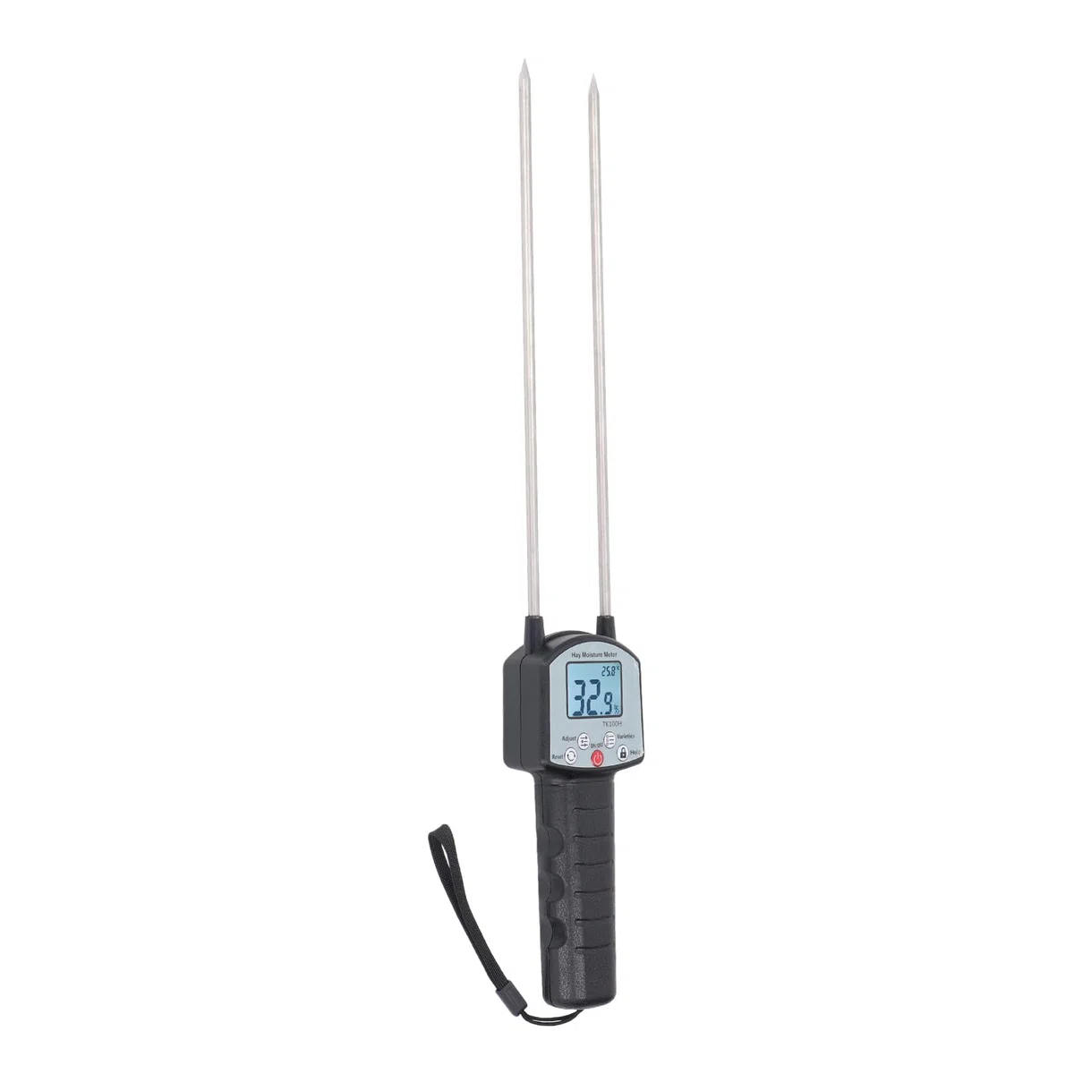 Fabater Heu-Feuchtigkeitsmesser, Lange Sonde, 0–80% Digitaler Feuchtigkeitstester, Feuchtigkeitsmesser mit LED-Anzeige für Landwirte, Viehzüchter, Heuproduzenten