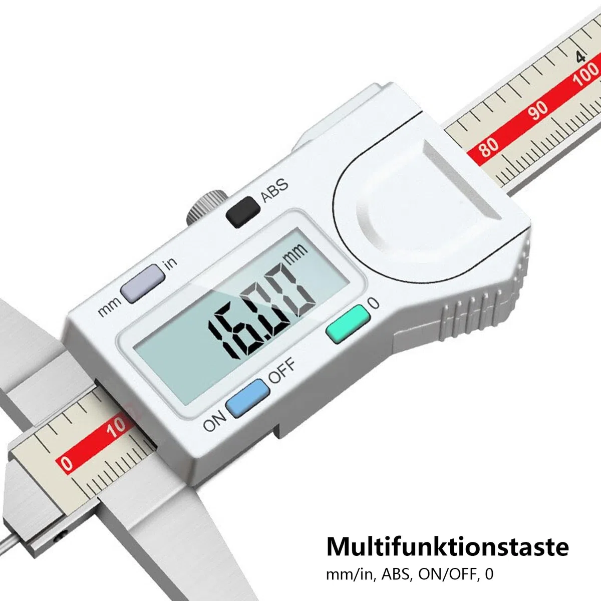 0-300mm Digital Tiefenmessschieber mit Messstift, 0,01 mm hochgenauer Edelstahl digitaler Tiefenmessschieber mit mm/Zoll-Messsystem, Tiefenmess-Messschieber Messwerkzeug (0-300mm)