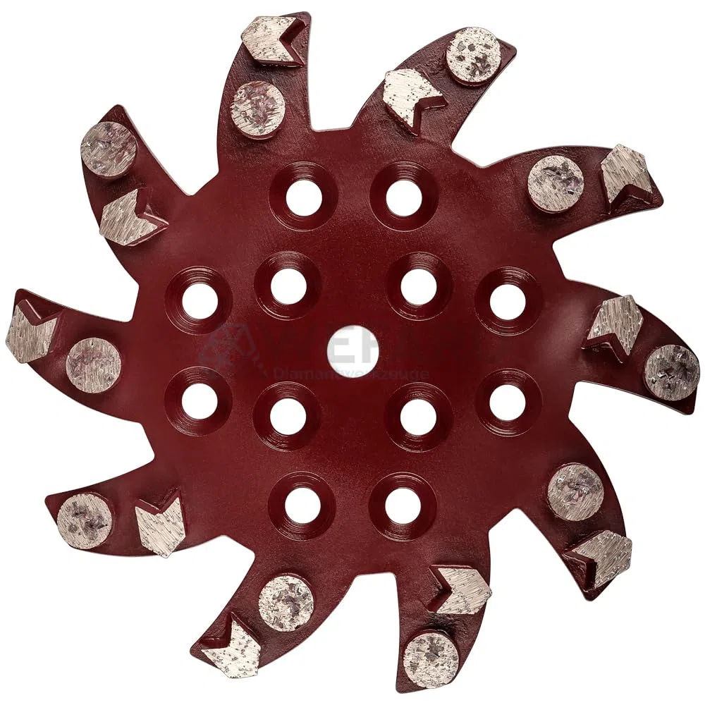 Diamant Schleifteller SSP100 Ø 250 mm für Bodenbeschichtungen – Profi PKD-Split Schleifteller mit 20 Segmenten – geeignet für GÖLZ, Blastrac, Clipper, SM250 u.v.m.