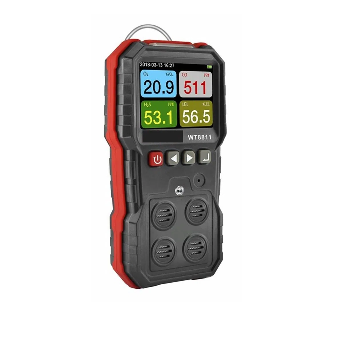 Gaswarngerät, Tragbarer Verbundgasdetektor CO-Monitor Kohlenmonoxid-Detektor Schwefelwasserstoff HS-Sauerstoff-Tester for brennbare Gase Akustischer Alarm