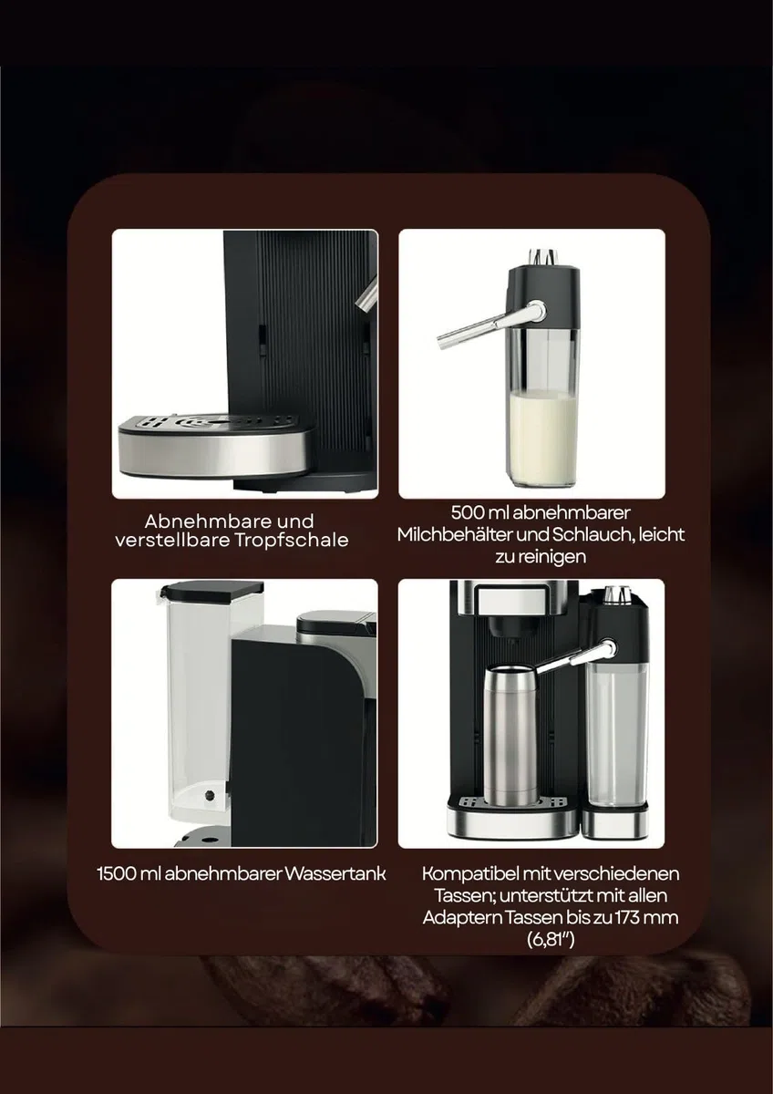 Ox-Pro2 Kapsel- und gemahlene Kaffee-Espressomaschine