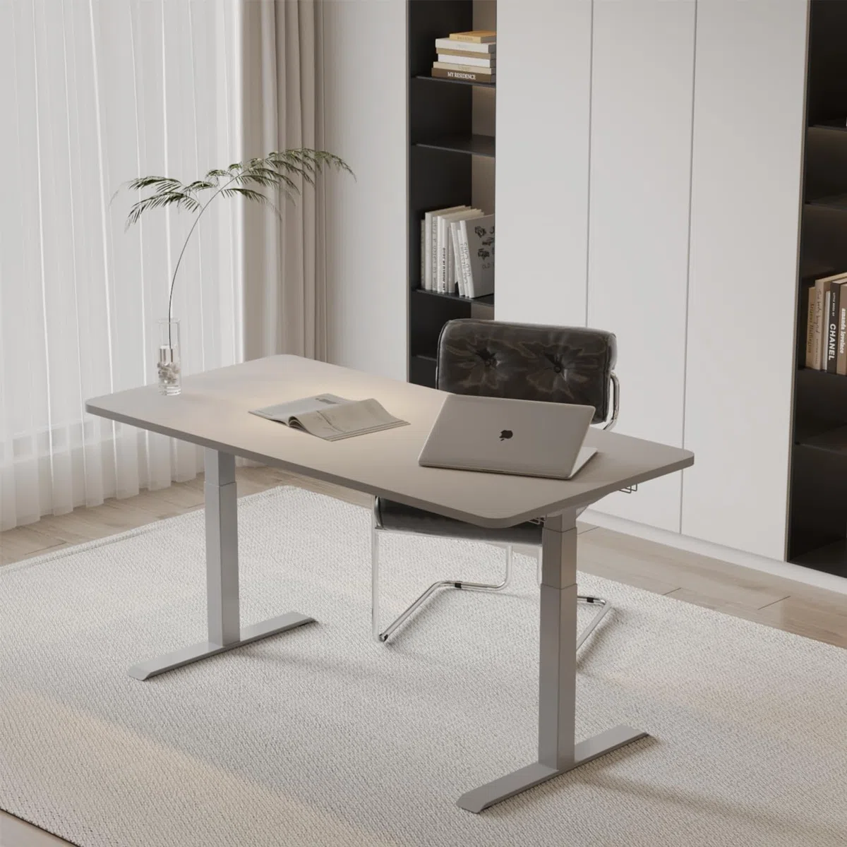 Homall G-23 PRO Höhenverstellbarer Tisch Gestell mit 2 Motoren,Elektrisch Tischgestell Belastbar bis 130KG, 3-Fach-Teleskop, Tischgestell mit Memory Steuerung, Kollisionschutz- und Erinnerungsfunktion