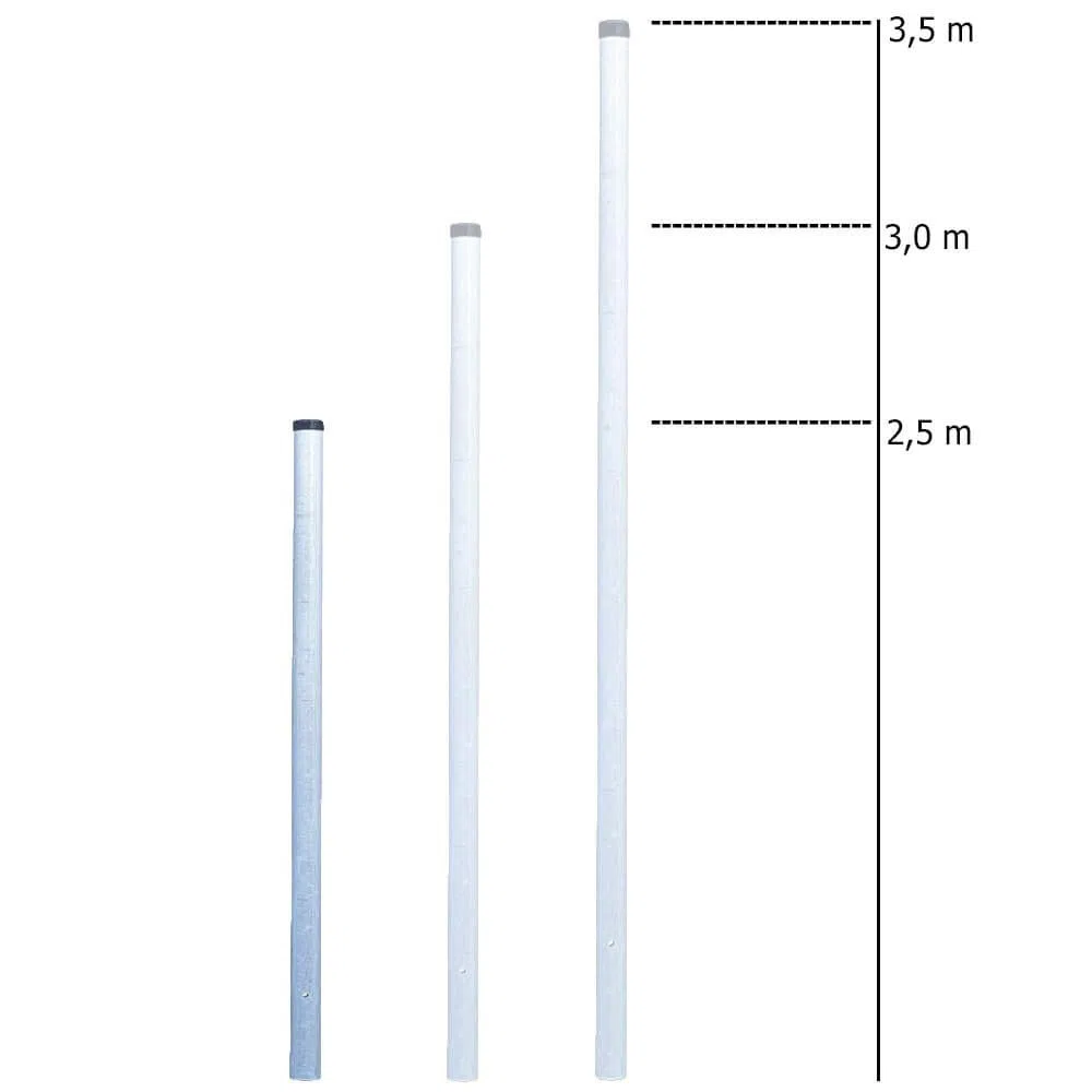 BIGPACK 5 x Rohrpfosten zum Einbetonieren, Ø 6 cm, Länge 2,5 m, aus Stahl, Art.-Nr. 610390 | Schilder Pfosten | Stahlrohrpfosten