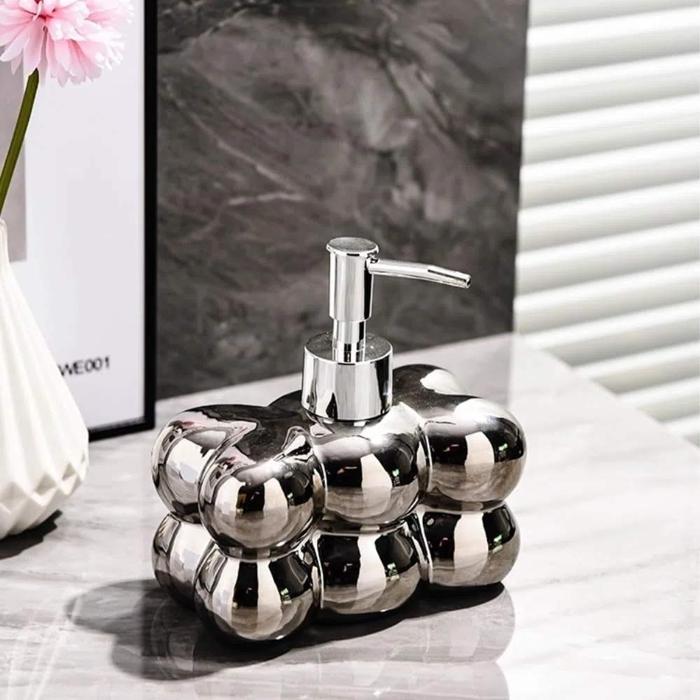 Lotionspender fürs Badezimmer Leichte Luxus-Händedesinfektionsflasche, Shampoo, Duschgel, Leere Flasche, Waschmittel, Lotion, kreative Spenderflasche, Pressflasche, Pumpfreier Flüssigseifenbehälter f