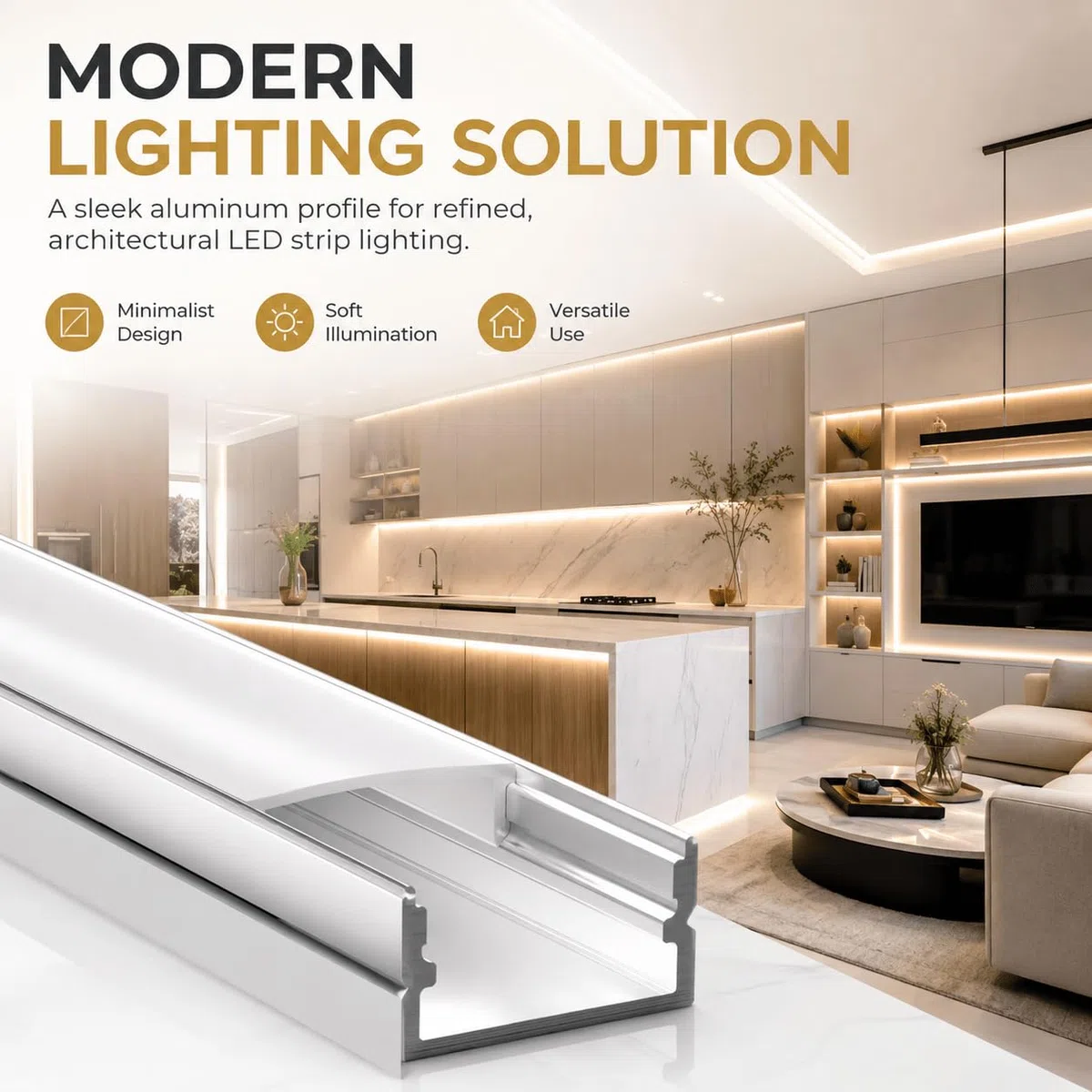 LED Profile, LED Rail, 6 x Profile 2 m, U-shaped Channel, Matte Cover, Maximum Size 17 mm, Dimensions 17 x 7 mm [Energy Class A]