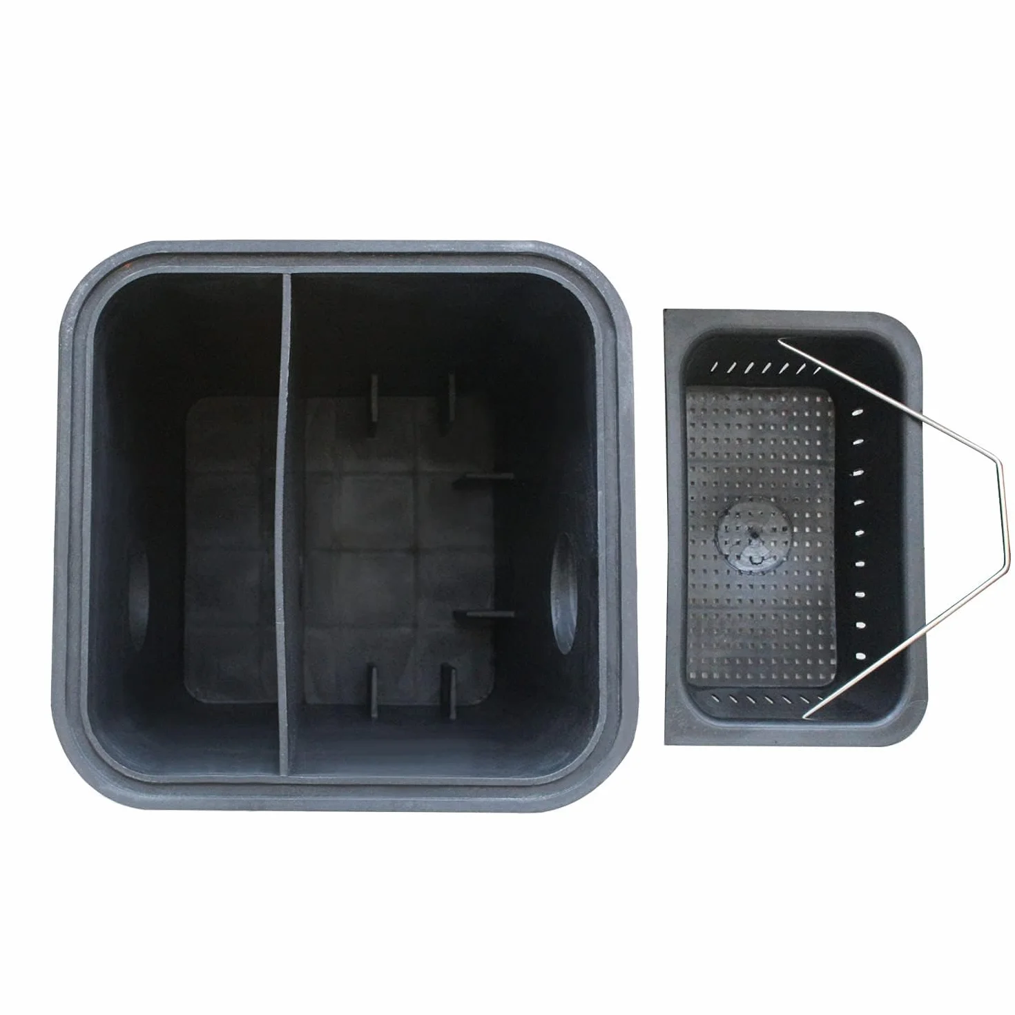 Fettabscheider spüle PE abwasser ölabscheider für küche fetttrennkanne fettabschöpfer küchenspüle fetttrenner fettseparator schwarz 45L