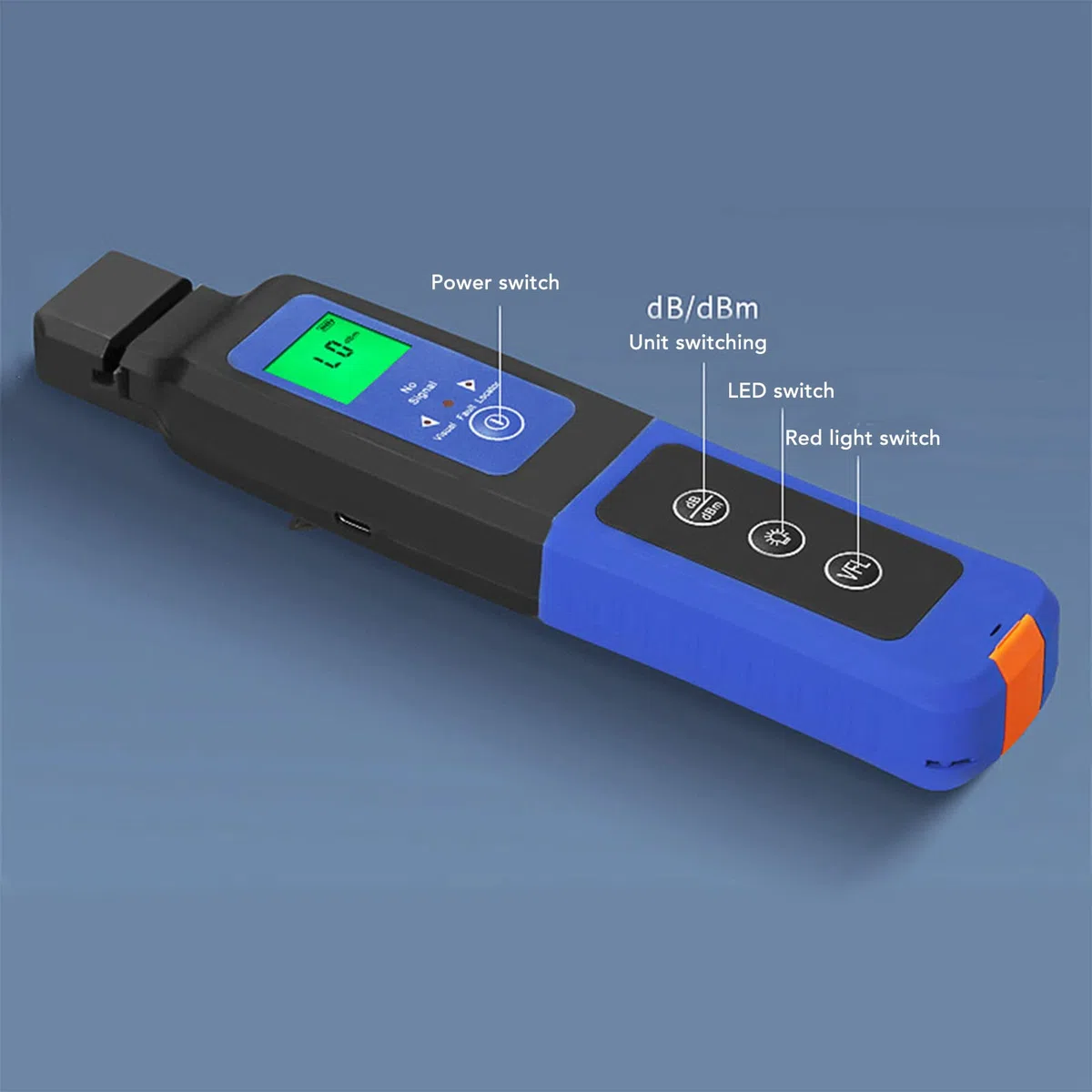Optical Fiber Identifier, Glasfaser Identifikator Optische Faser Identifier Gebaut mit 10KM VFL,800-1700nm Optischer Leistungsmesser optisches Kabeltester, 10 Km Messentfernung
