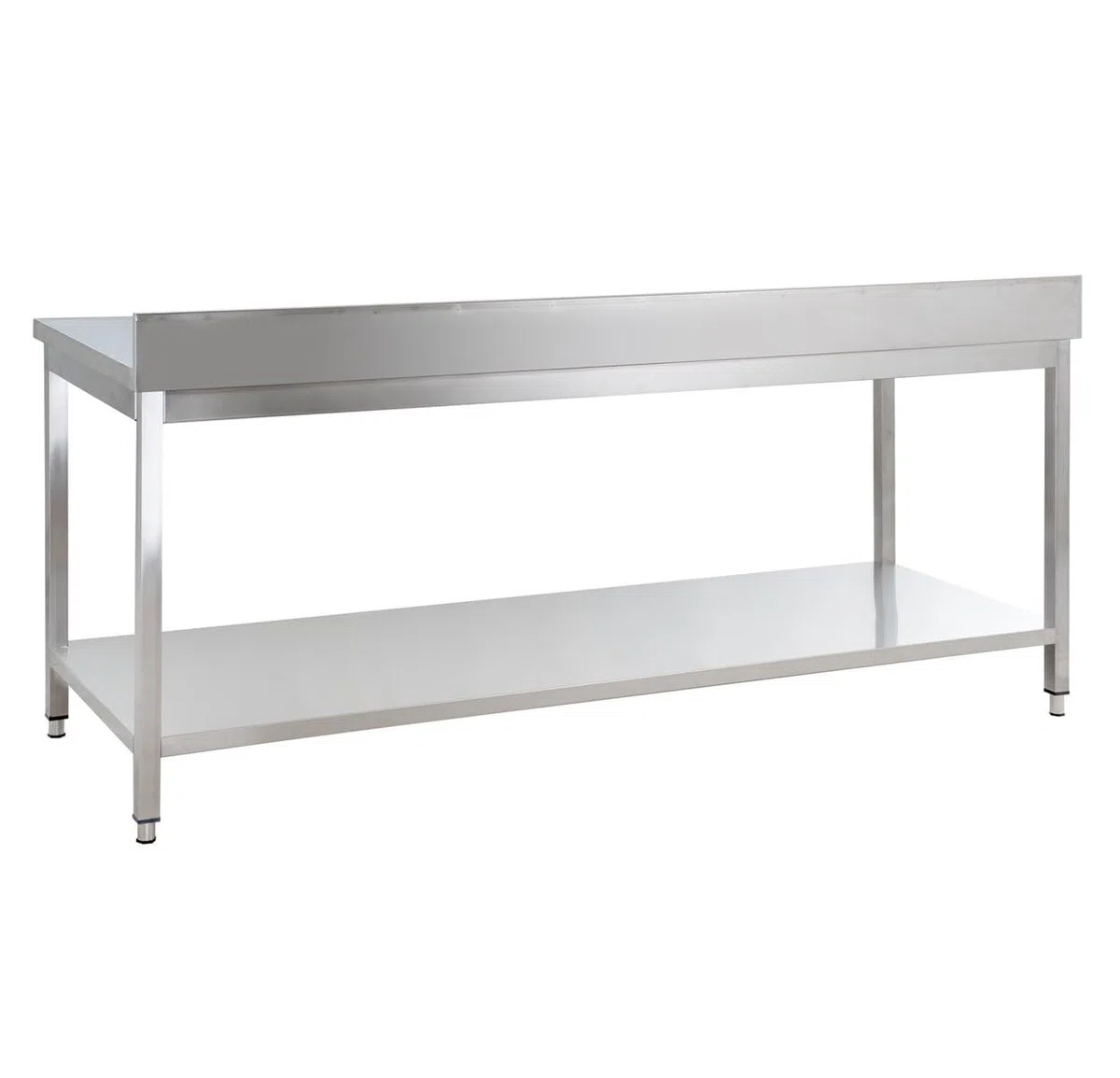GastroHero Edelstahl Arbeitstisch I Arbeitstisch 100x60 cm mit Grundboden I ohne Aufkantung I Edelstahltisch für Gastronomie I Gasto Tisch AISI 201 (2000 x 700 x 850 mm, mit Aufkantung)