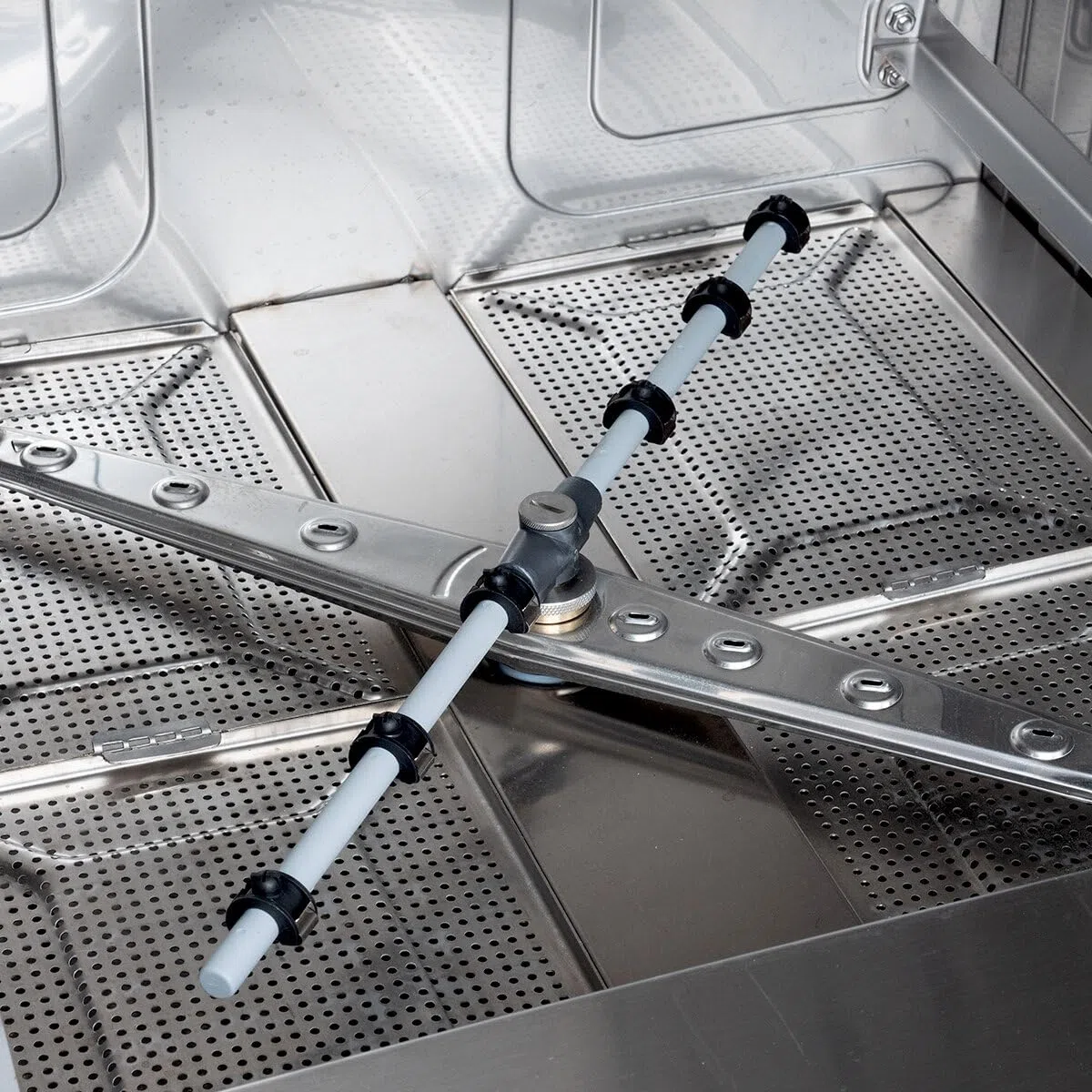 Geschirrspülmaschine HYPRO-GSM50SL | Korb 50×50 cm | Geschirrspüler für Gastronomie | mit Reiniger- & Klarspüldosierer | Ablauf- & Drucksteigerungspumpe | 230 V | Edelstahl | Made in Europe