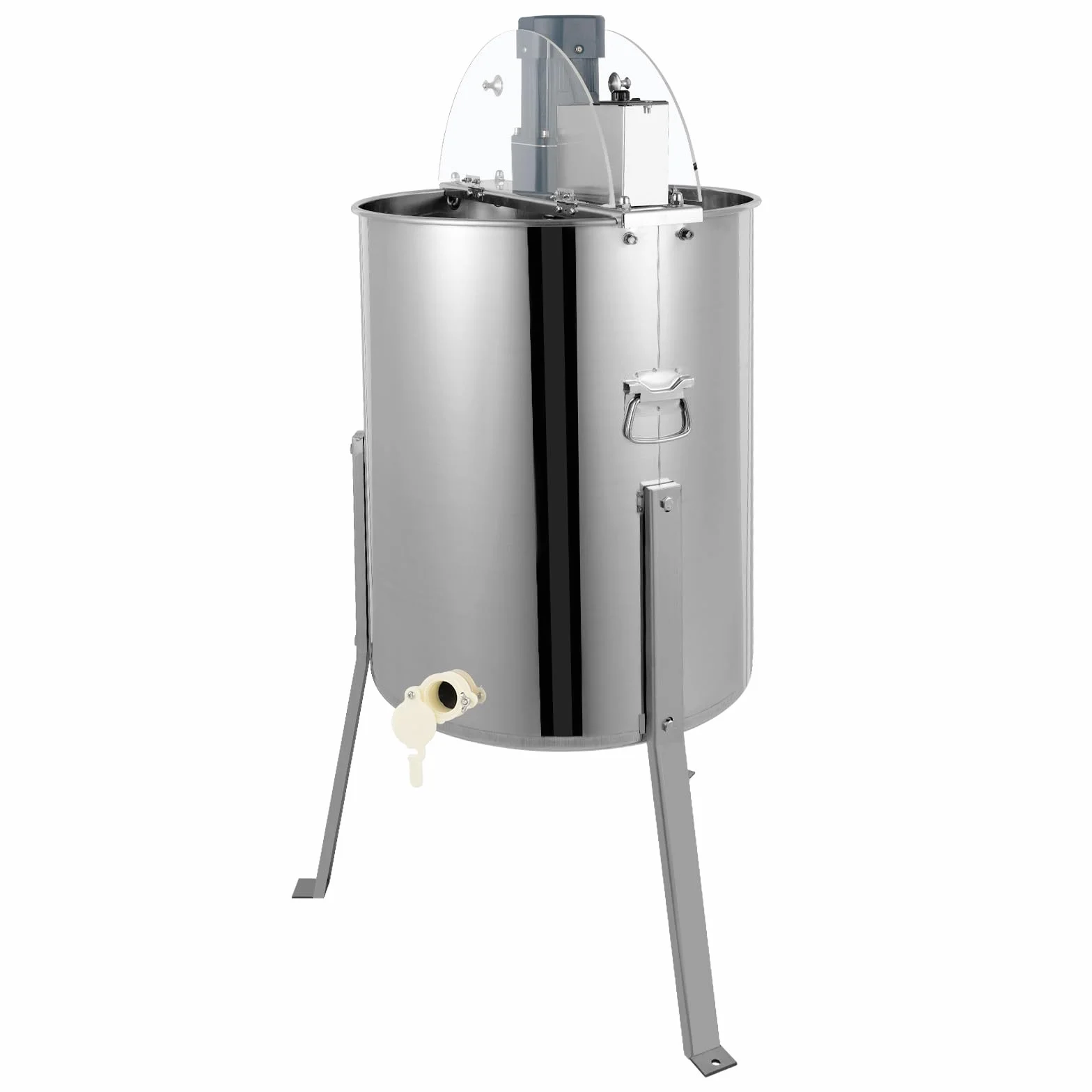 4-Rahmen Elektrische Honigschleuder, 140W 220V Edelstahl-Imker-Zubehör Bienenstock Hobby-Imker mit Honigauslauf und Acryldeckel Für Imkereibetriebe Imkergenossenschaften oder Familien